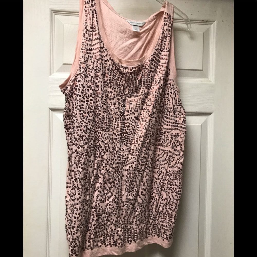 Christopher and banks peach sequined tank sz XL